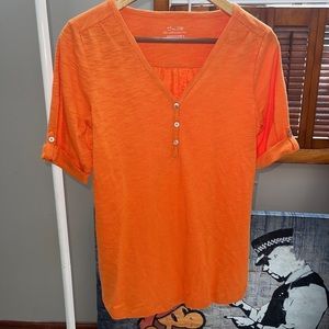 Cotton Slub Elbow Henley T-Shirt